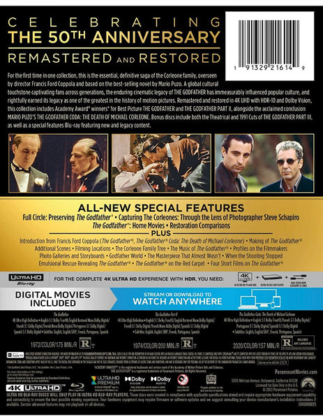 The Godfather Trilogy (50 Years) (4K Ultra HD) (English Subtitled 