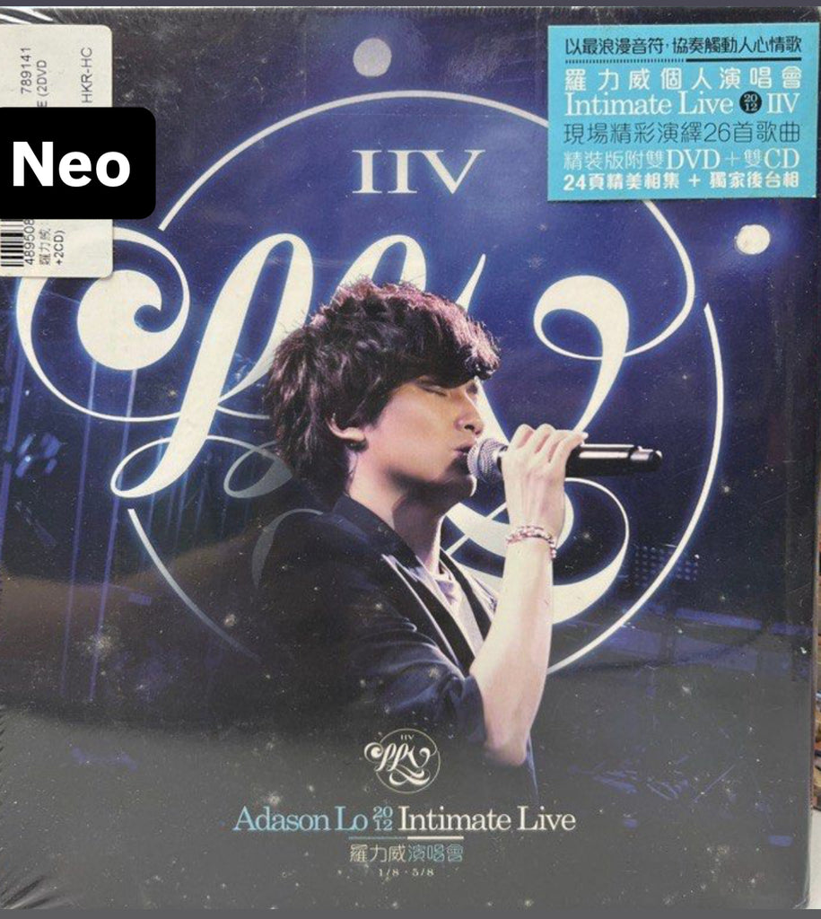 Adason  Lo 2012 羅力威《個人演唱會 Intimate Live IIV 現場精彩演繹26首歌歌曲》精裝版雙碟 2 DVD + 雙碟 2 CD (Hong Kong Version)