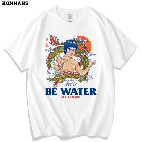85th Anniversary Bruce Lee Be Water My Friend T-Shirt | 李小龍 龍纏 復古 Be Water My Friend T 恤 Unisex